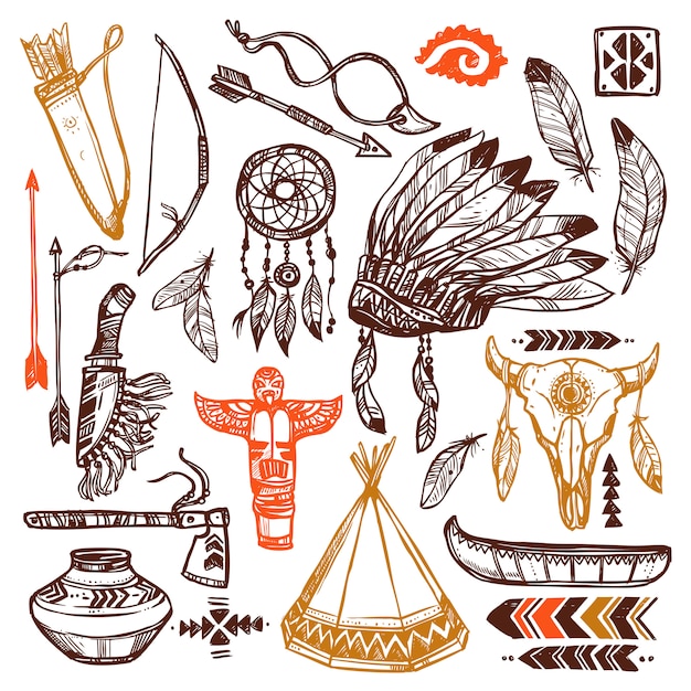Conjunto de nativos americanos