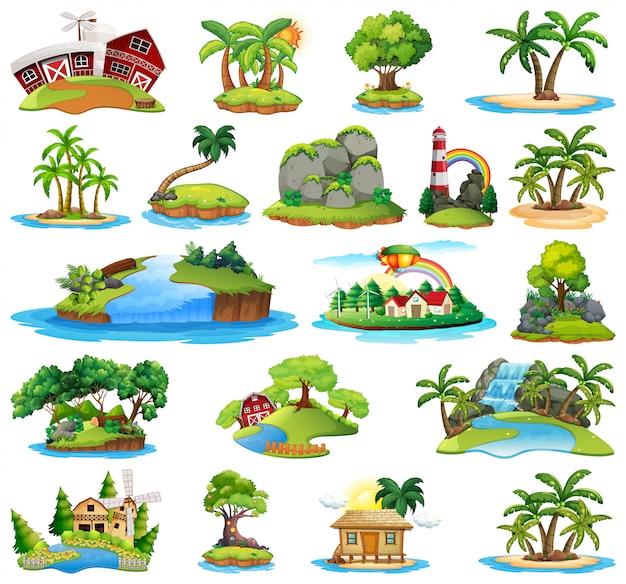 Conjunto de la naturaleza de la isla