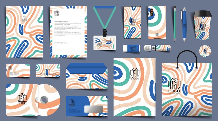 Vector gratuito conjunto de negocios de diseño de plantilla de papelería