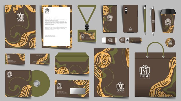 Conjunto de negocios de diseño de plantilla de papelería