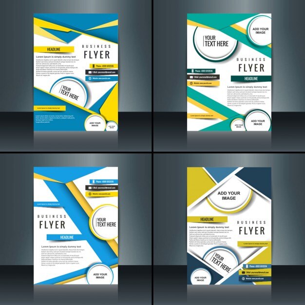 Conjunto de negocios folleto colorido