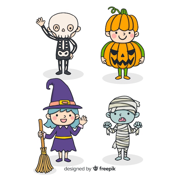 Conjunto de niños de halloween