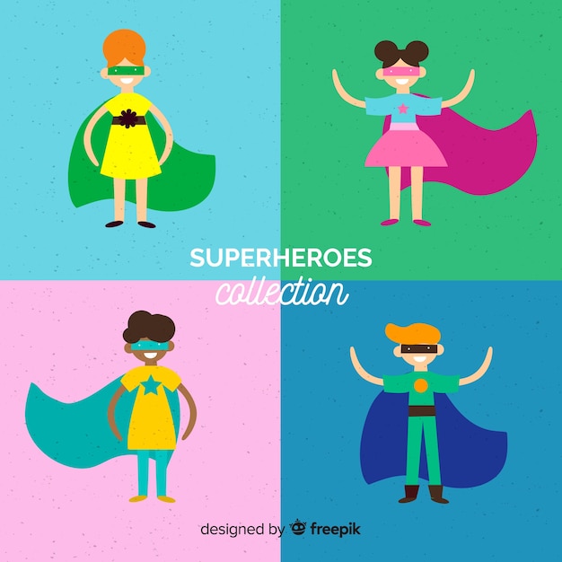 Conjunto de niños superheroes