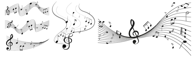 Vector gratuito conjunto de notas musicales