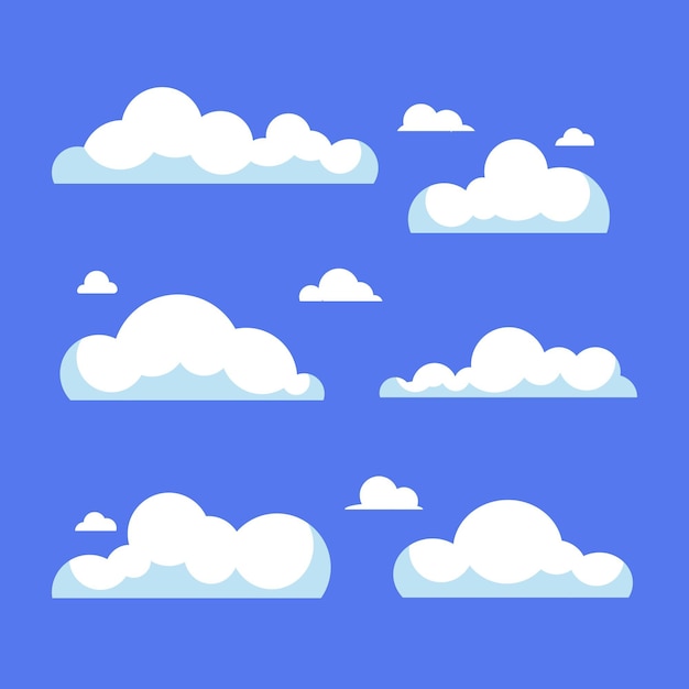 Conjunto de nube de diseño plano