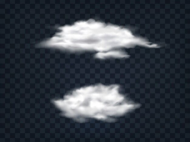 Conjunto de nubes blancas translúcidas.