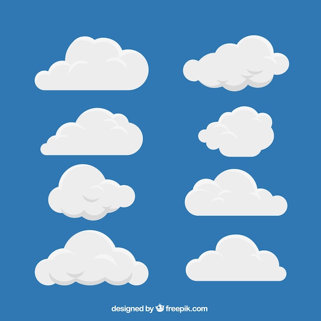 Vector gratuito conjunto de nubes