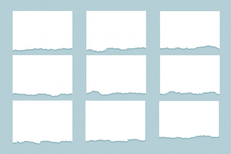 Vector gratuito conjunto de nueve hojas de papel rasgado rasgado