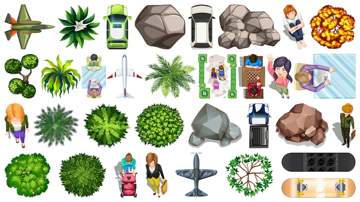 Vector gratuito conjunto de objetos aéreos.