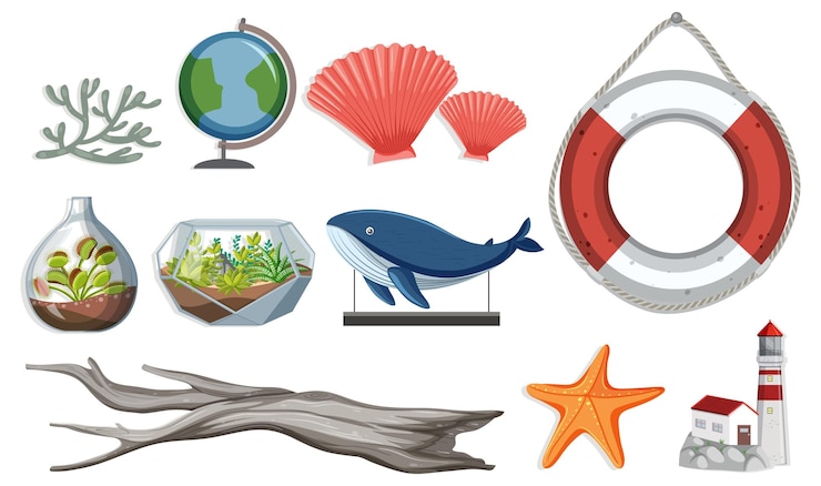 Vector gratuito conjunto de objetos diversos aislados