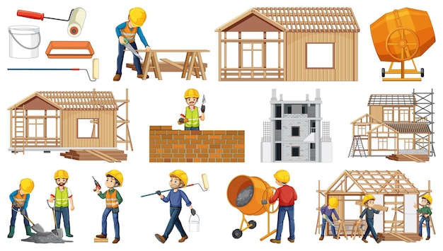 Conjunto de objetos de sitio de construcción