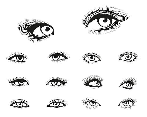 Conjunto de ojos de mujer