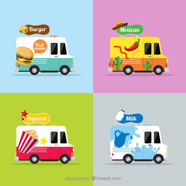 Conjunto original de food trucks