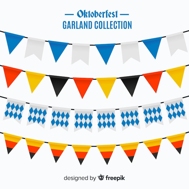 Vector gratuito conjunto original de guirnaldas del oktoberfest