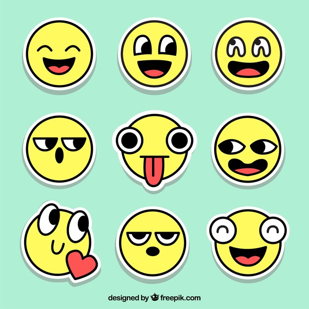 Conjunto original de pegatinas de emoticonos