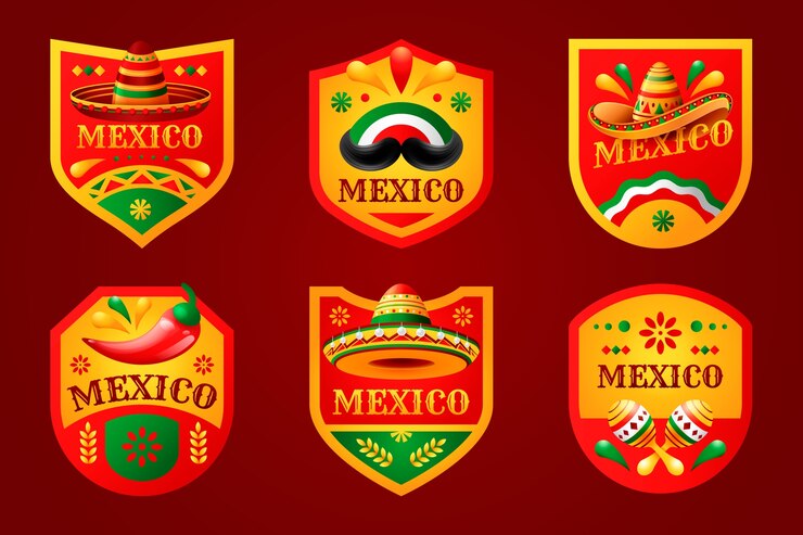 Vector gratuito conjunto original de sombrero mexicano realista.