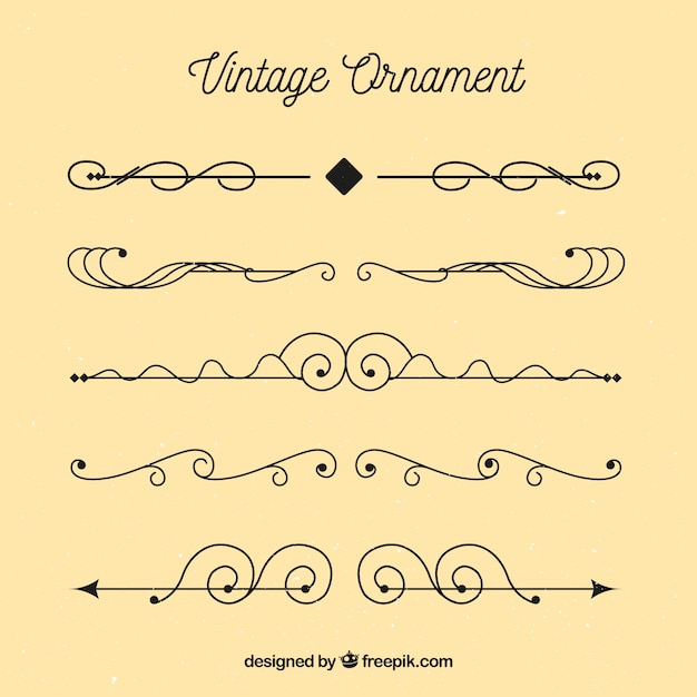 Vector gratuito conjunto de ornamentos vintage