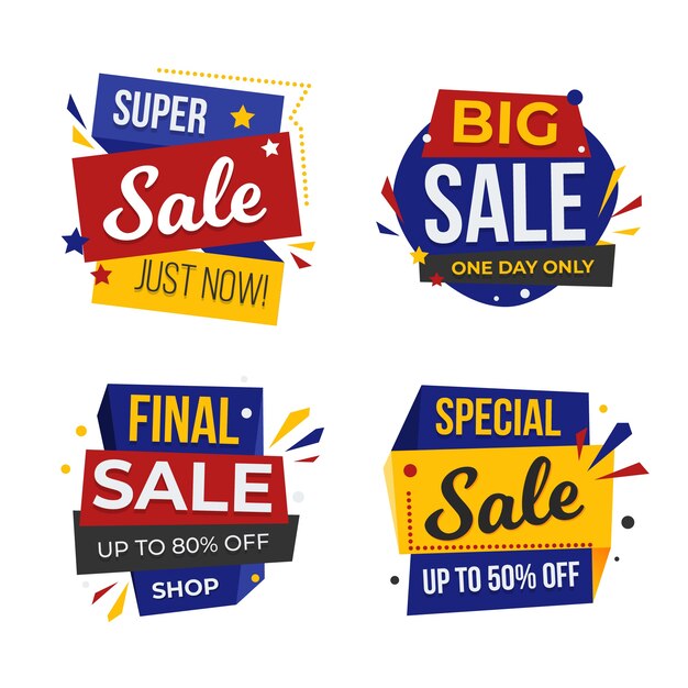 Conjunto de pancartas y distintivos de mega ventas