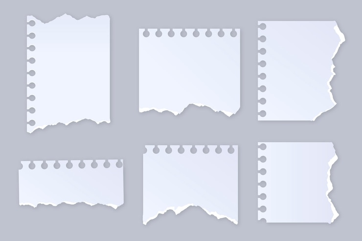Vector gratuito conjunto de papel rasgado realista