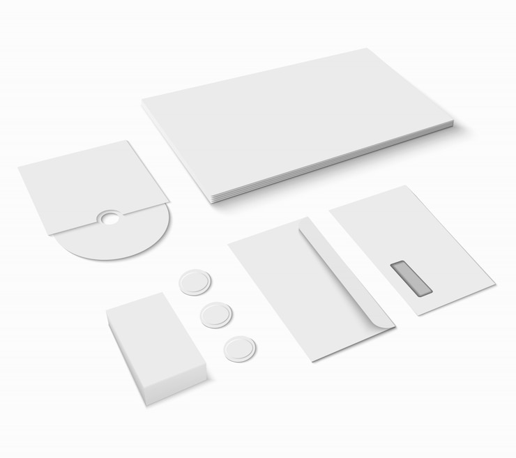 Vector gratuito conjunto de papelería en blanco