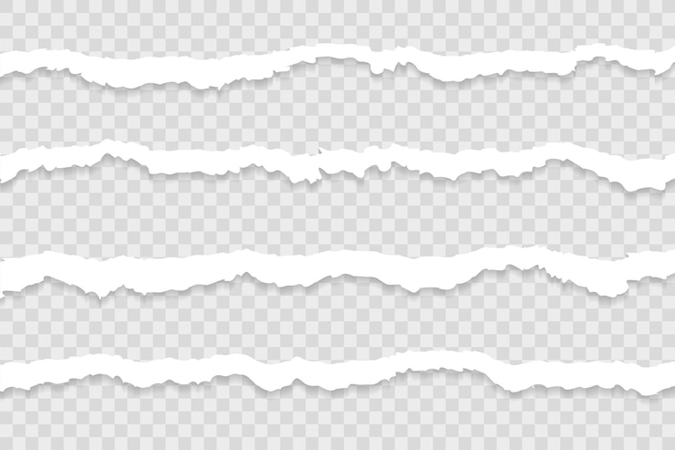 Vector gratuito conjunto de papeles rasgados en un fondo transparente