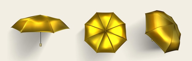 Conjunto de paraguas dorado