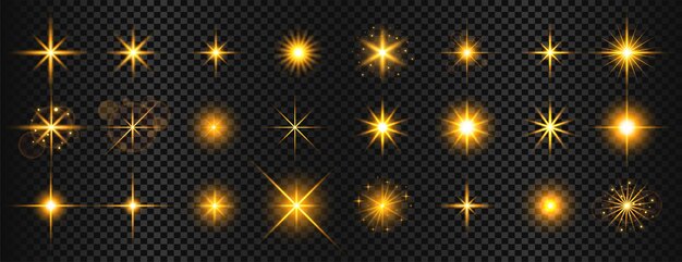 conjunto de partículas de luz estelar transparente de fondo añadir un brillo de glamour
