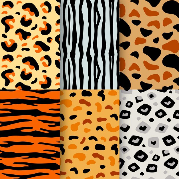 Conjunto de patrón de estampado animal moderno