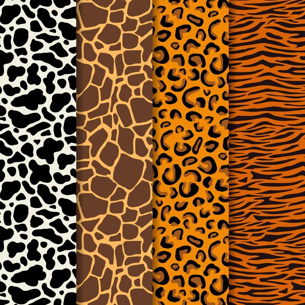 Conjunto de patrón de estampado animal moderno