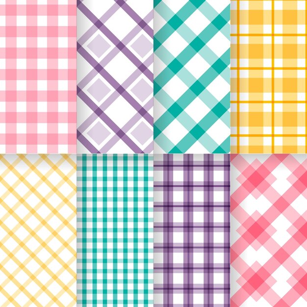 Conjunto de patrón de guinga pastel
