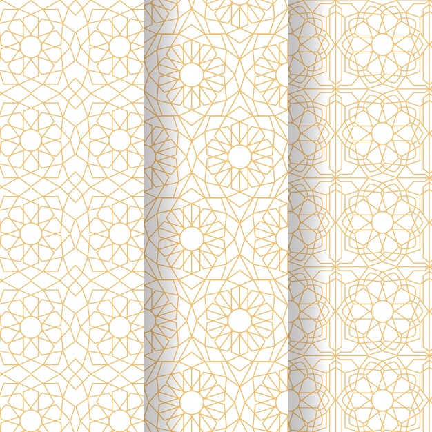 Vector gratuito conjunto de patrones árabes elegantes