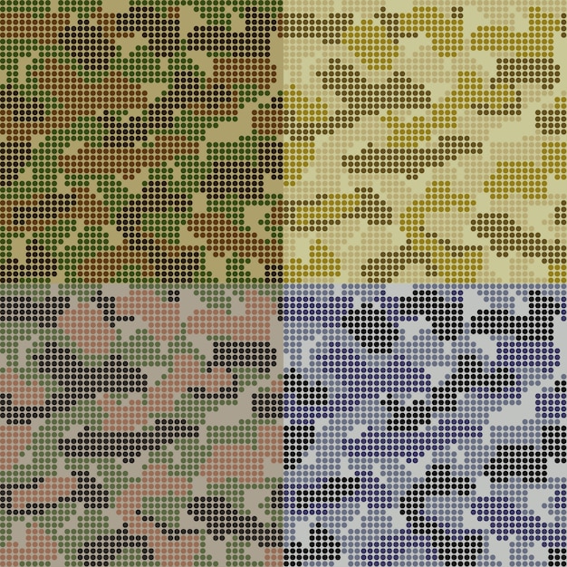 Conjunto de patrones de camuflaje punteado