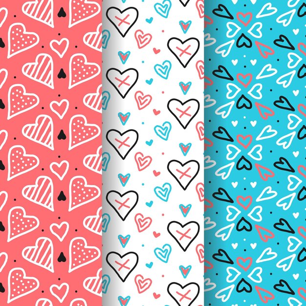 Conjunto de patrones de corazón