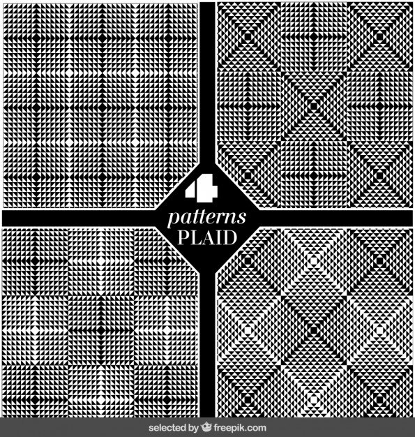 Vector gratuito conjunto de patrones a cuadros negros