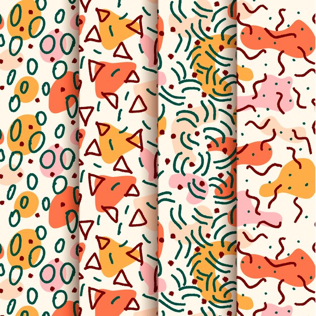 Conjunto de patrones de diseño dibujado a mano