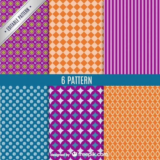 Vector gratuito conjunto de patrones de diversos colores