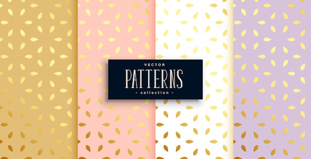 Conjunto de patrones dorados en color pastel