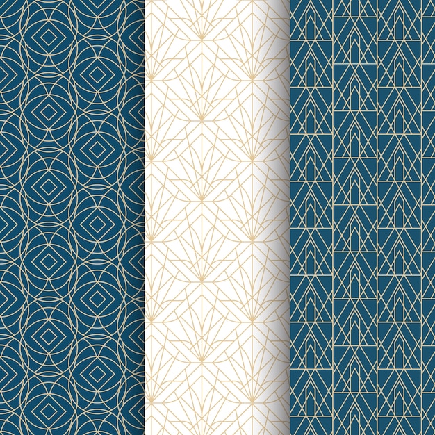 Conjunto de patrones elegantes art deco