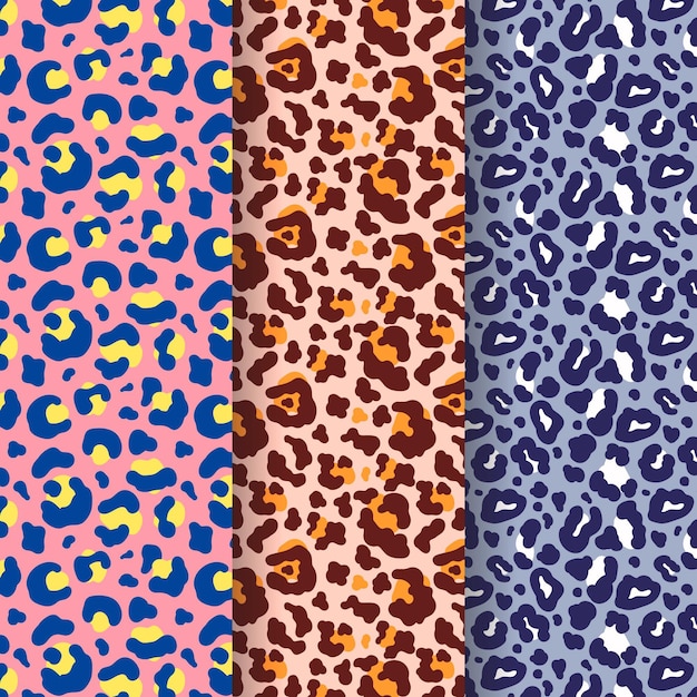 Conjunto de patrones de estampado animal