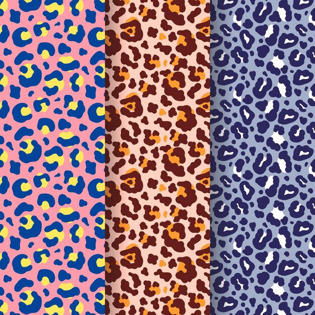 Conjunto de patrones de estampado animal