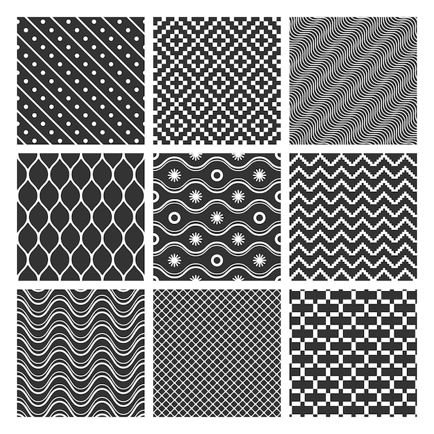 Conjunto de patrones sin fisuras geométricos monocromáticos
