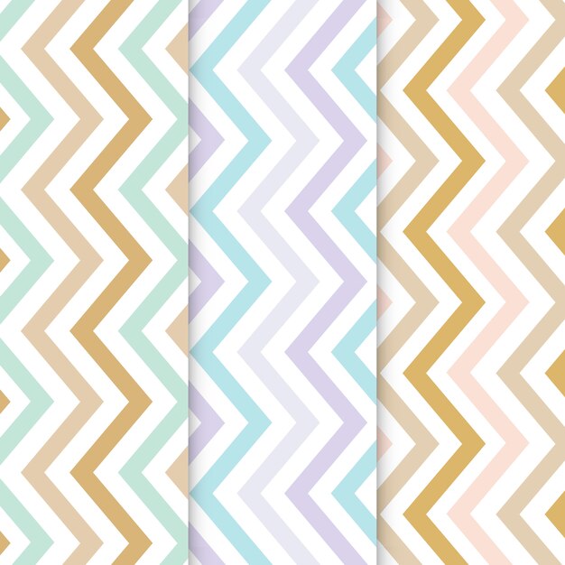 Conjunto de patrones sin fisuras pastel zigzag