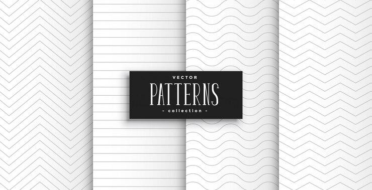 Vector gratuito conjunto de patrones geométricos mínimos blanco limpio elegante