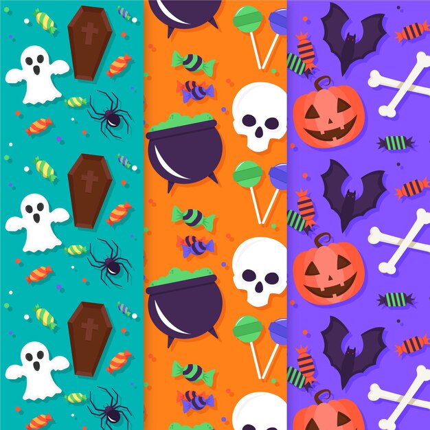 Conjunto de patrones de halloween
