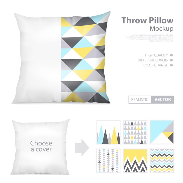 Conjunto de patrones de impresión de almohadas realistas