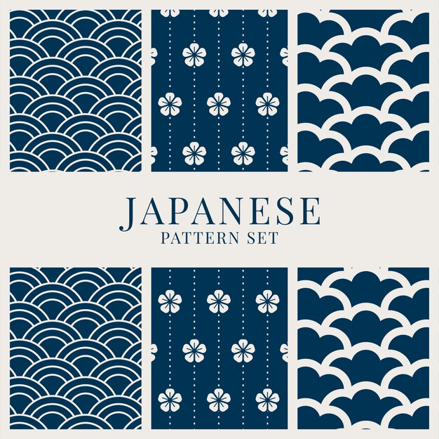 Conjunto de patrones de inspiración japonesa