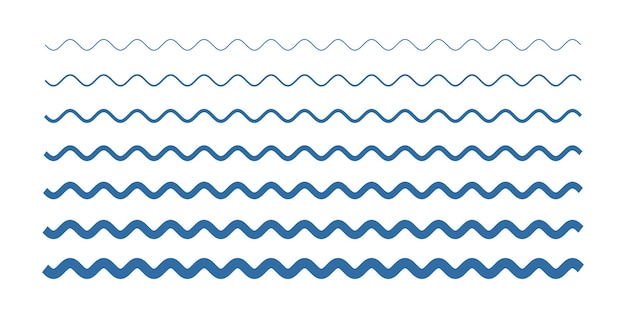 conjunto de patrones de líneas onduladas horizontales en diferentes longitudes de onda