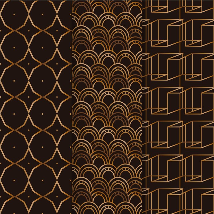 Vector gratuito conjunto de patrones de lujo geométrico