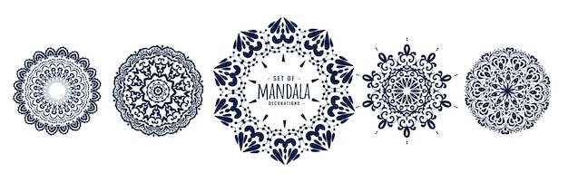 Conjunto de patrones de mandala de estilo indio o árabe