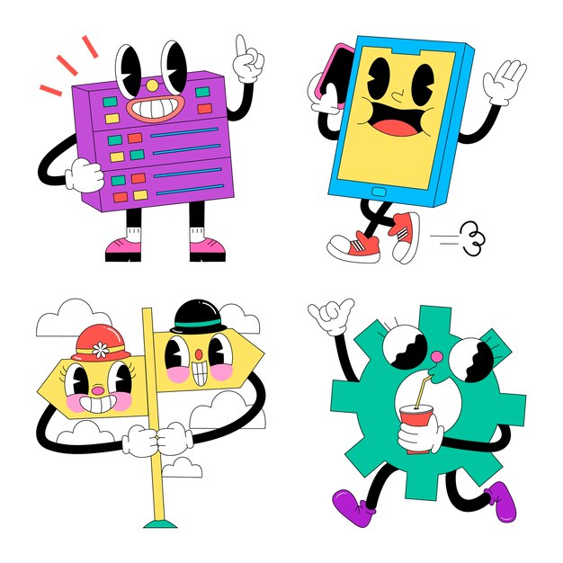 Conjunto de pegatinas de ácido